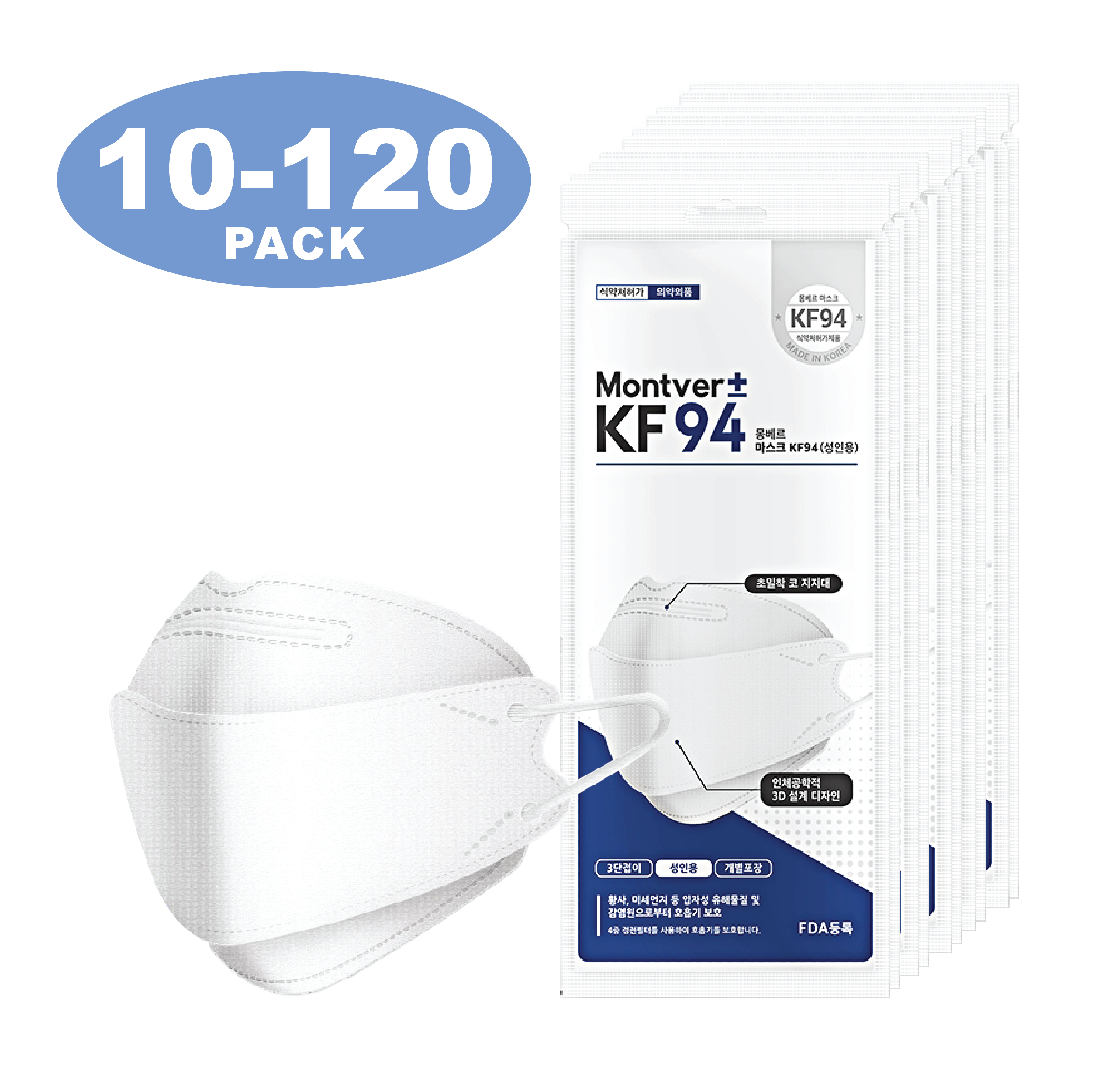 Montvert KF94 Mask 10-120 pack